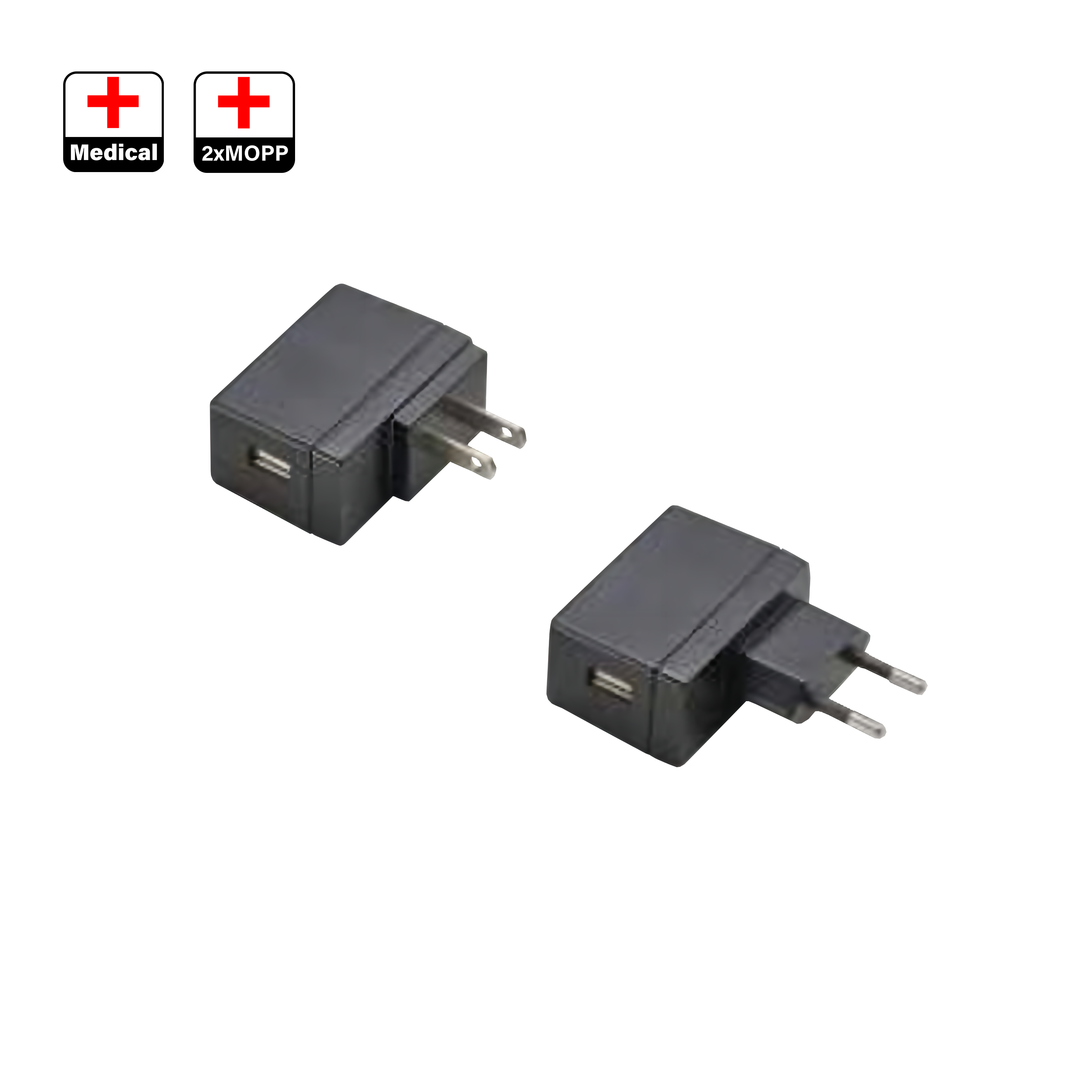 6W スリムウォールマウント医療用 AC-DC 電源 